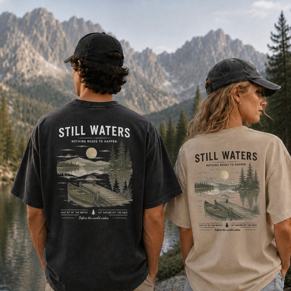 Still Waters by the Lakeside Vintage Washed T-Shirt