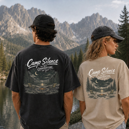 Camp Silence Under the Night Sky Vintage Washed T-Shirt
