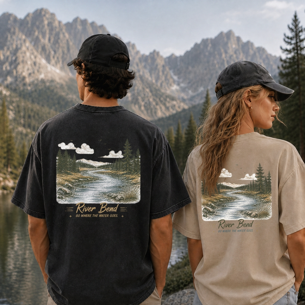 River Bend Through the Pines Vintage Washed T-Shirt