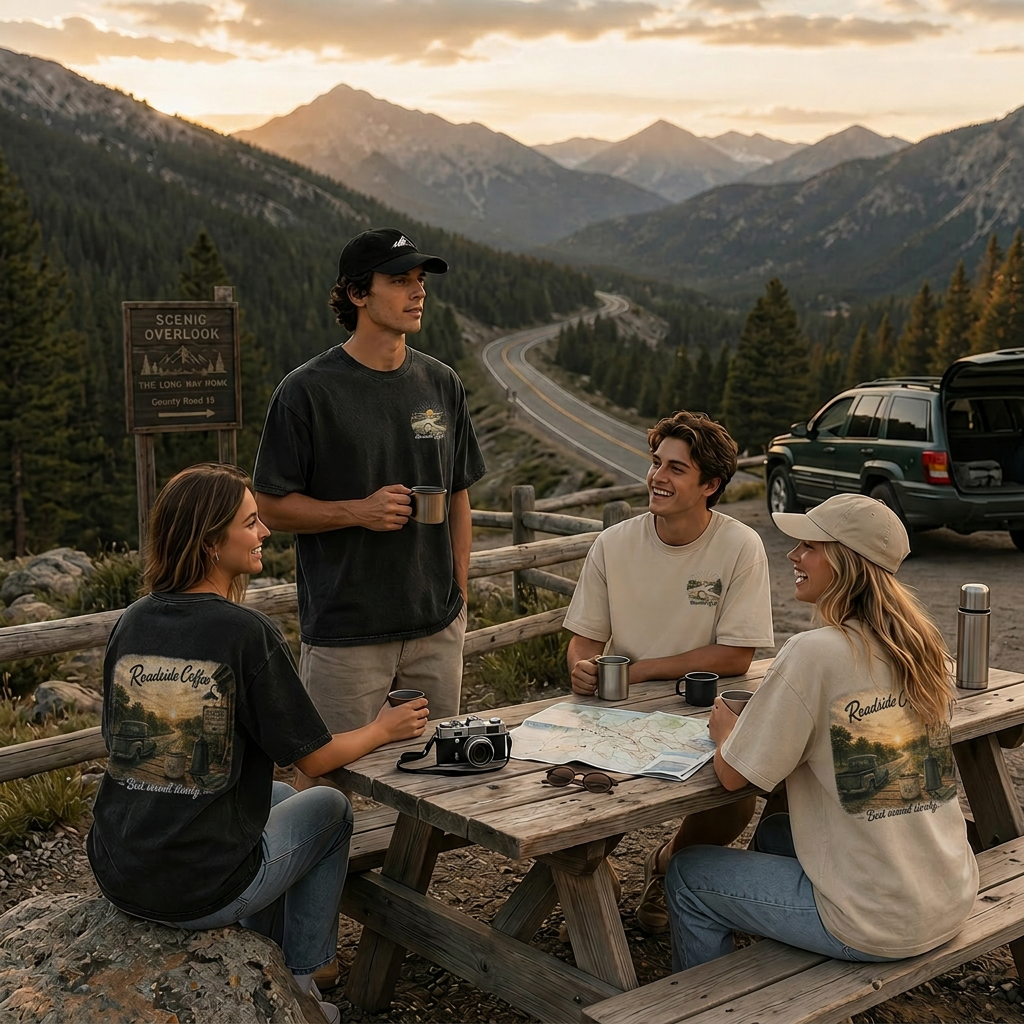Roadside Coffee Stop Vintage Washed T-Shirt