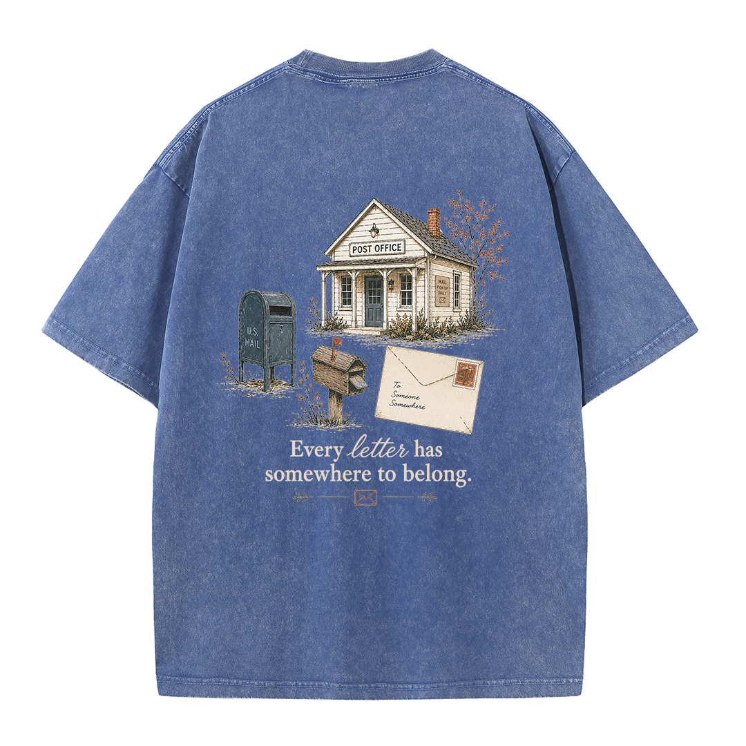 Vintage Post Office Graphic Vintage Washed T-Shirt