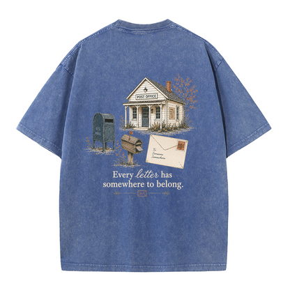 Vintage Post Office Graphic Vintage Washed T-Shirt