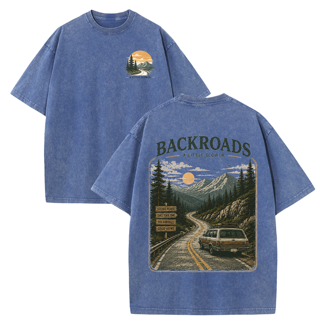 Backroads Vintage Washed Graphic T-Shirt