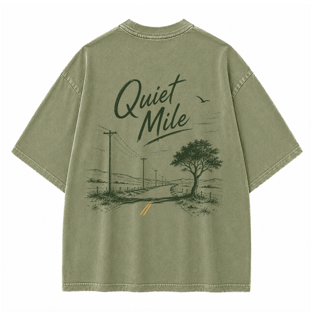 Quiet Mile Country Road Vintage Washed T-Shirt