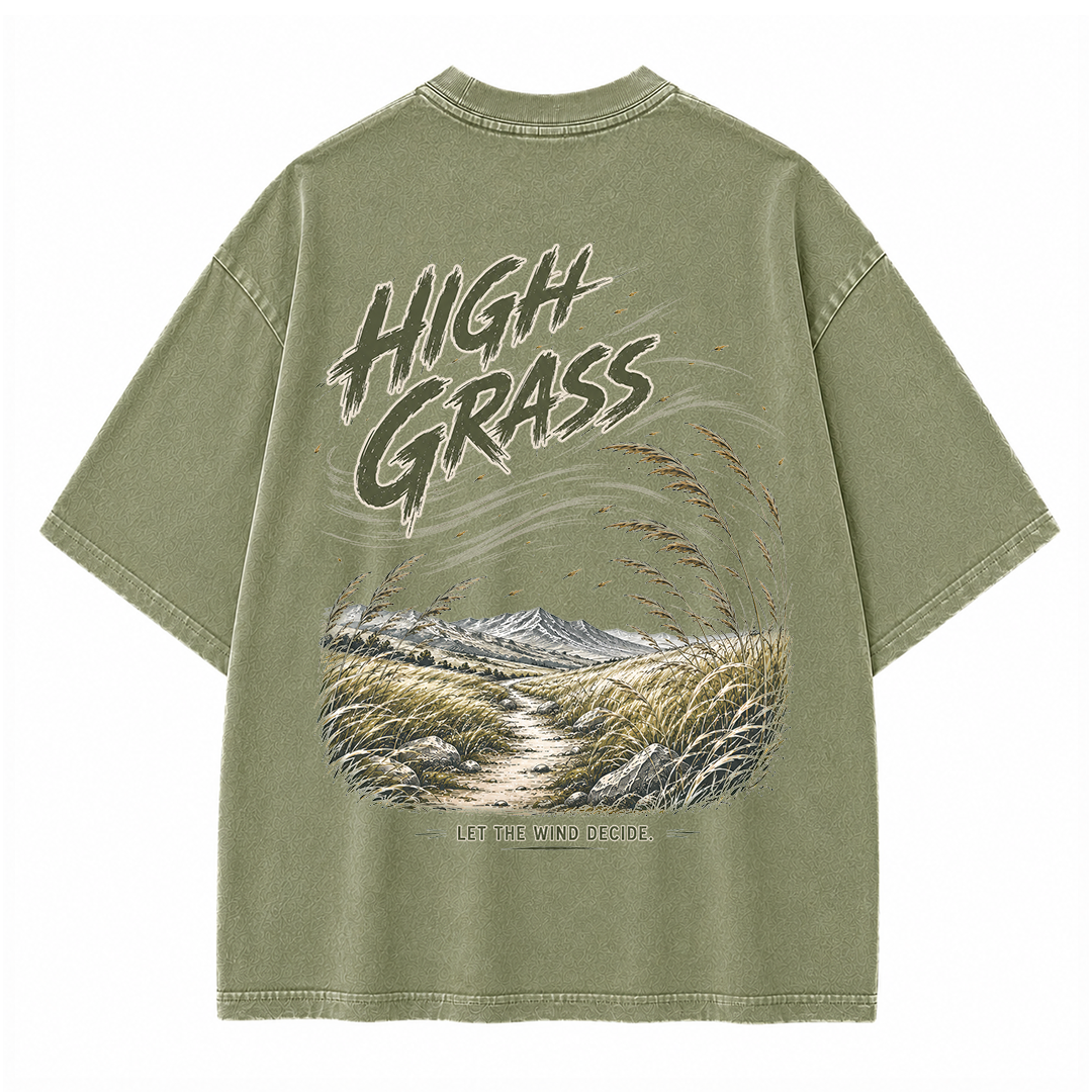 High Grass Across Quiet Fields Vintage Washed T-Shirt