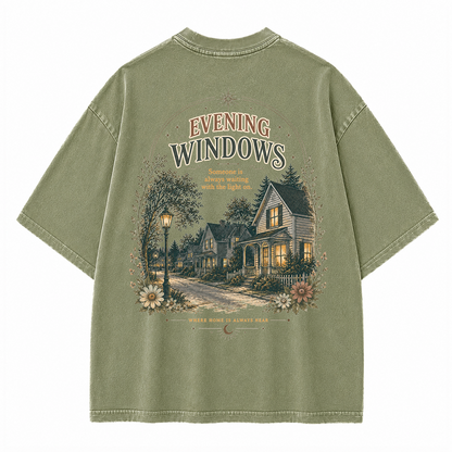 Warm Windows Graphic Vintage Washed T-Shirt