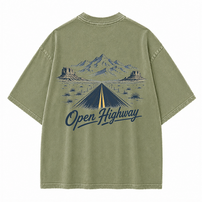 Open Highway Desert Road Vintage Washed T-Shirt