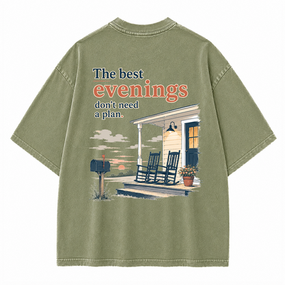 Home at Sunset Graphic Vintage Washed T-Shirt