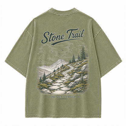 Stone Trail Beneath Quiet Peaks Vintage Washed T-Shirt