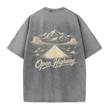 Open Highway Desert Road Vintage Washed T-Shirt