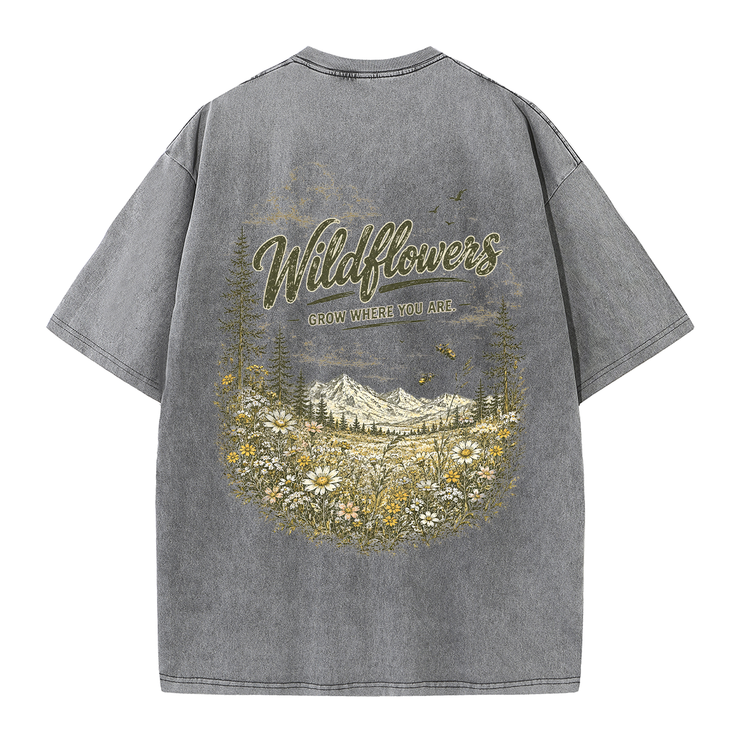 Wildflowers Beyond the Pines Vintage Washed T-Shirt