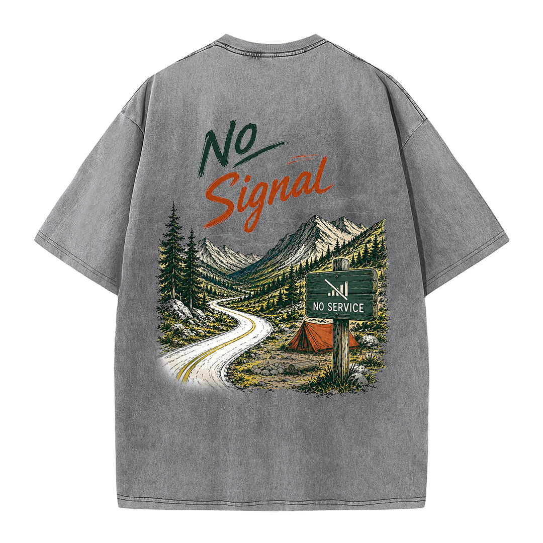 No Signal Mountain Escape Vintage Washed T-Shirt