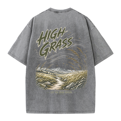 High Grass Across Quiet Fields Vintage Washed T-Shirt