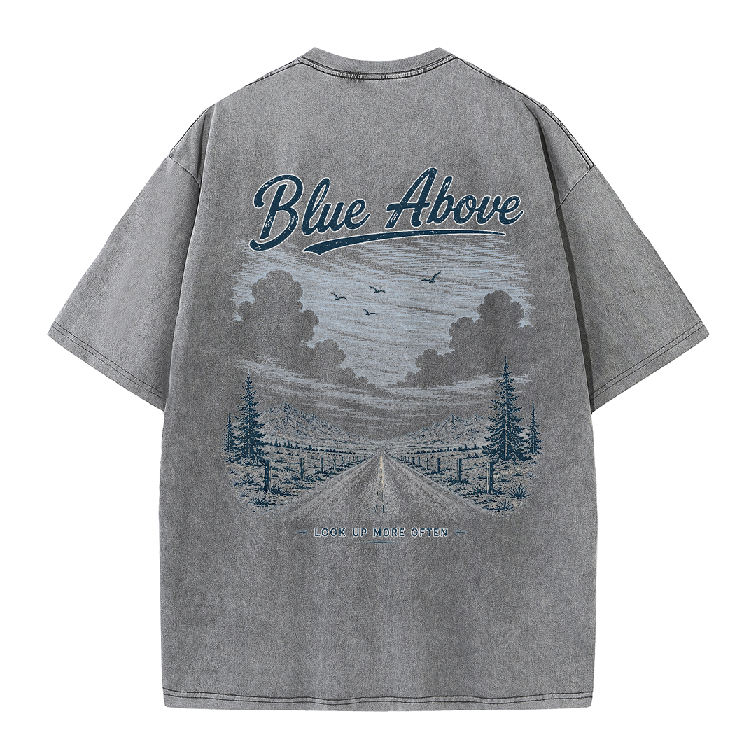 Blue Above Beyond the Horizon Vintage Washed T-Shirt