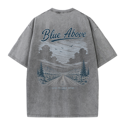 Blue Above Beyond the Horizon Vintage Washed T-Shirt