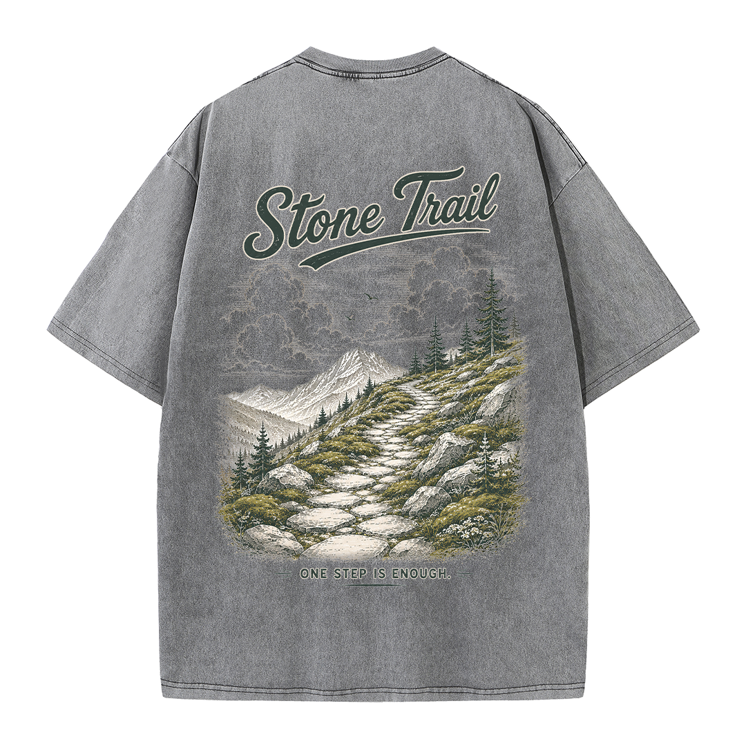 Stone Trail Beneath Quiet Peaks Vintage Washed T-Shirt