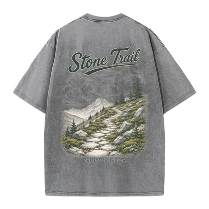 Stone Trail Beneath Quiet Peaks Vintage Washed T-Shirt