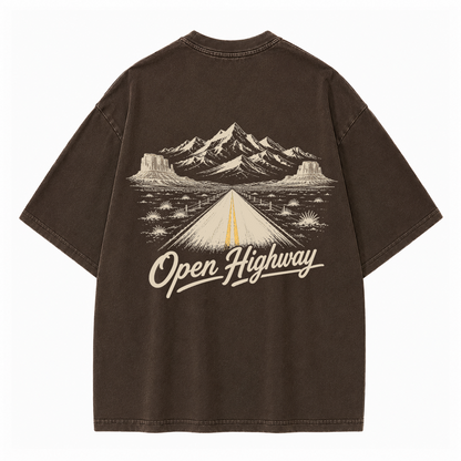 Open Highway Desert Road Vintage Washed T-Shirt