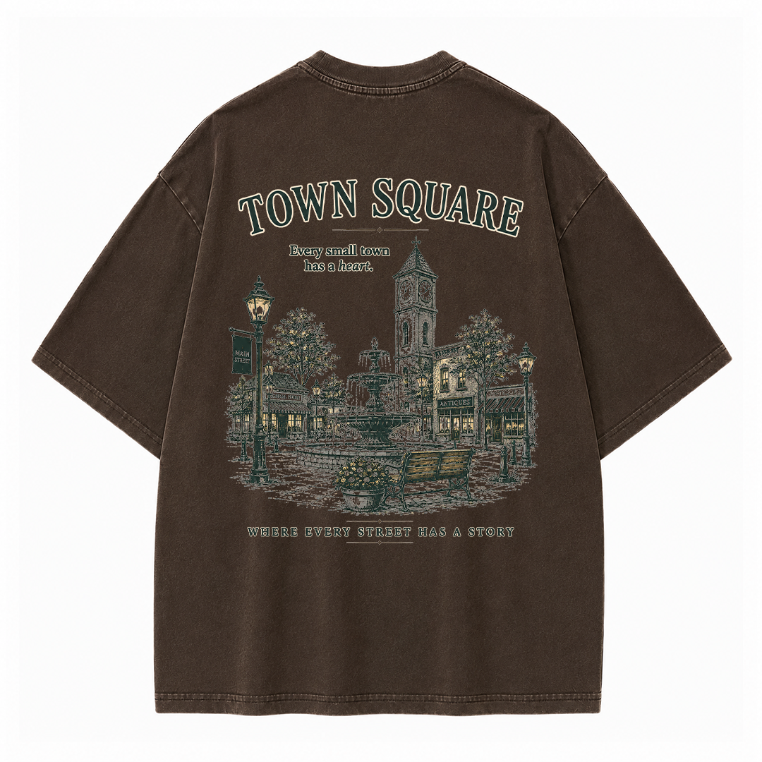 T-Shirt mit Grafik vom historischen Marktplatz im Vintage-Look