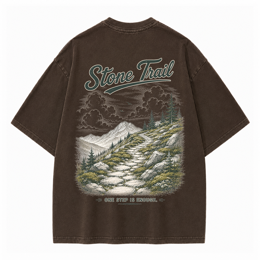 Stone Trail Beneath Quiet Peaks Vintage Washed T-Shirt