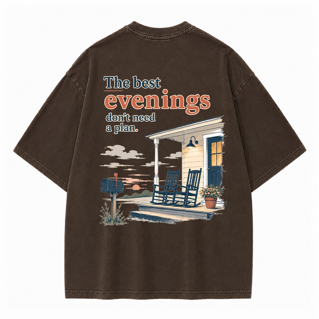 Home at Sunset Graphic Vintage Washed T-Shirt