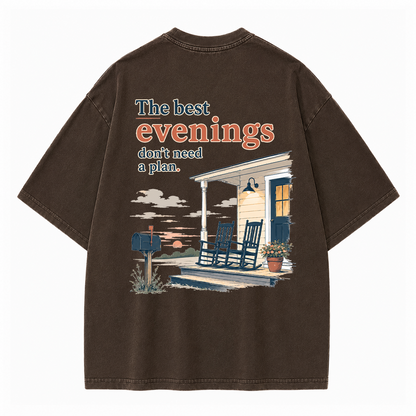 Home at Sunset Graphic Vintage Washed T-Shirt