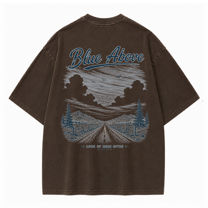 Blue Above Beyond the Horizon Vintage Washed T-Shirt