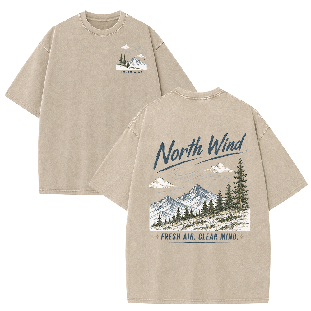 North Wind Through Alpine Peaks Vintage Washed T-Shirt