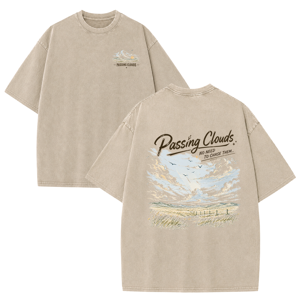 Passing Clouds Across Open Fields Vintage Washed T-Shirt