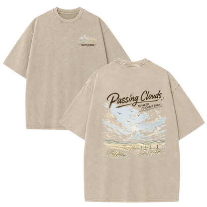 Passing Clouds Across Open Fields Vintage Washed T-Shirt