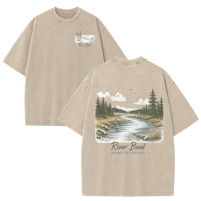 River Bend Through the Pines Vintage Washed T-Shirt