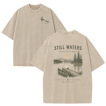 Still Waters by the Lakeside Vintage Washed T-Shirt