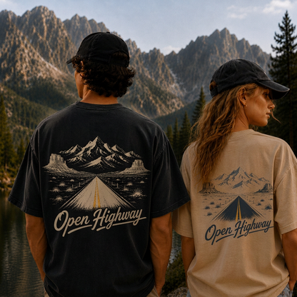 Open Highway Desert Road Vintage Washed T-Shirt