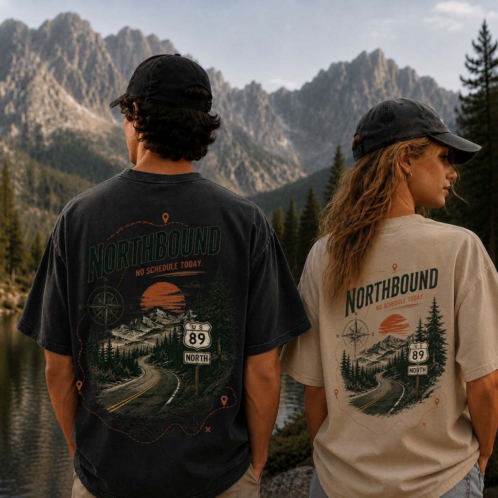 Northbound Mountain Route Vintage Washed T-Shirt