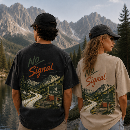 No Signal Mountain Escape Vintage Washed T-Shirt