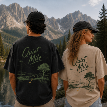 Quiet Mile Country Road Vintage Washed T-Shirt