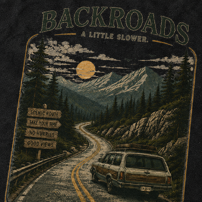 Backroads Vintage Washed Graphic T-Shirt