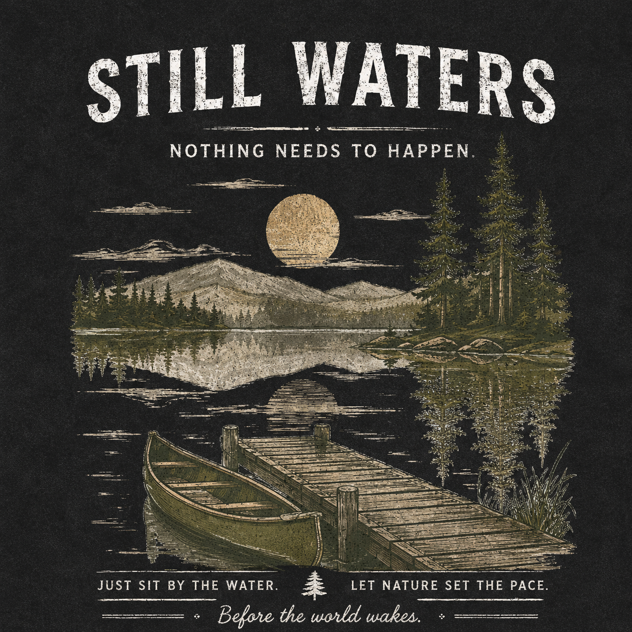 Still Waters by the Lakeside Vintage Washed T-Shirt