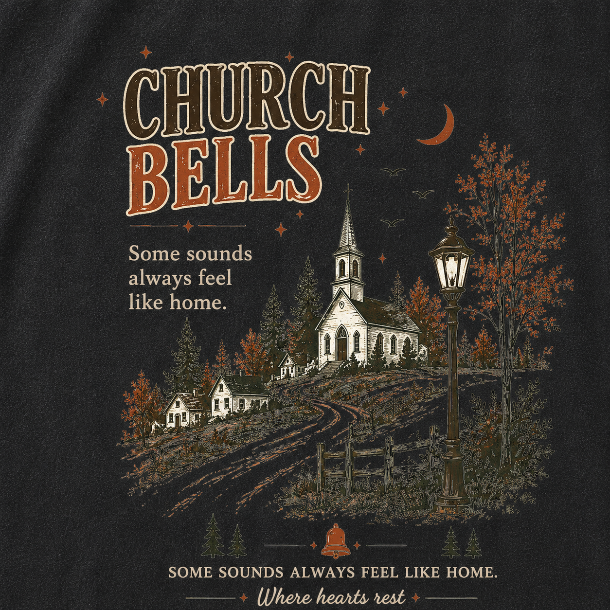 Church Bells Graphic Vintage Washed T-Shirt