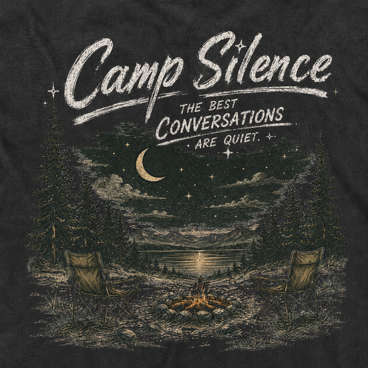 Camp Silence Under the Night Sky Vintage Washed T-Shirt