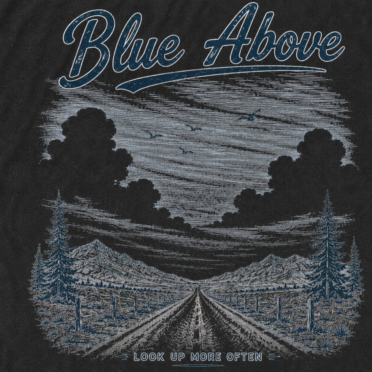 Blue Above Beyond the Horizon Vintage Washed T-Shirt