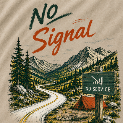 No Signal Mountain Escape Vintage Washed T-Shirt