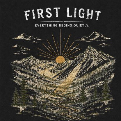 First Light Over the Mountains Vintage Washed T-Shirt
