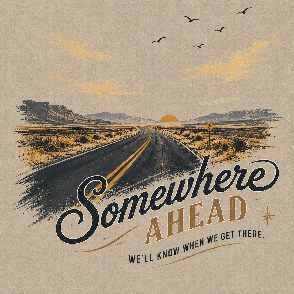 Somewhere Ahead Open Road Vintage Washed T-Shirt