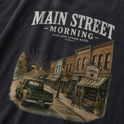Main Street Morning Vintage Washed Graphic T-Shirt