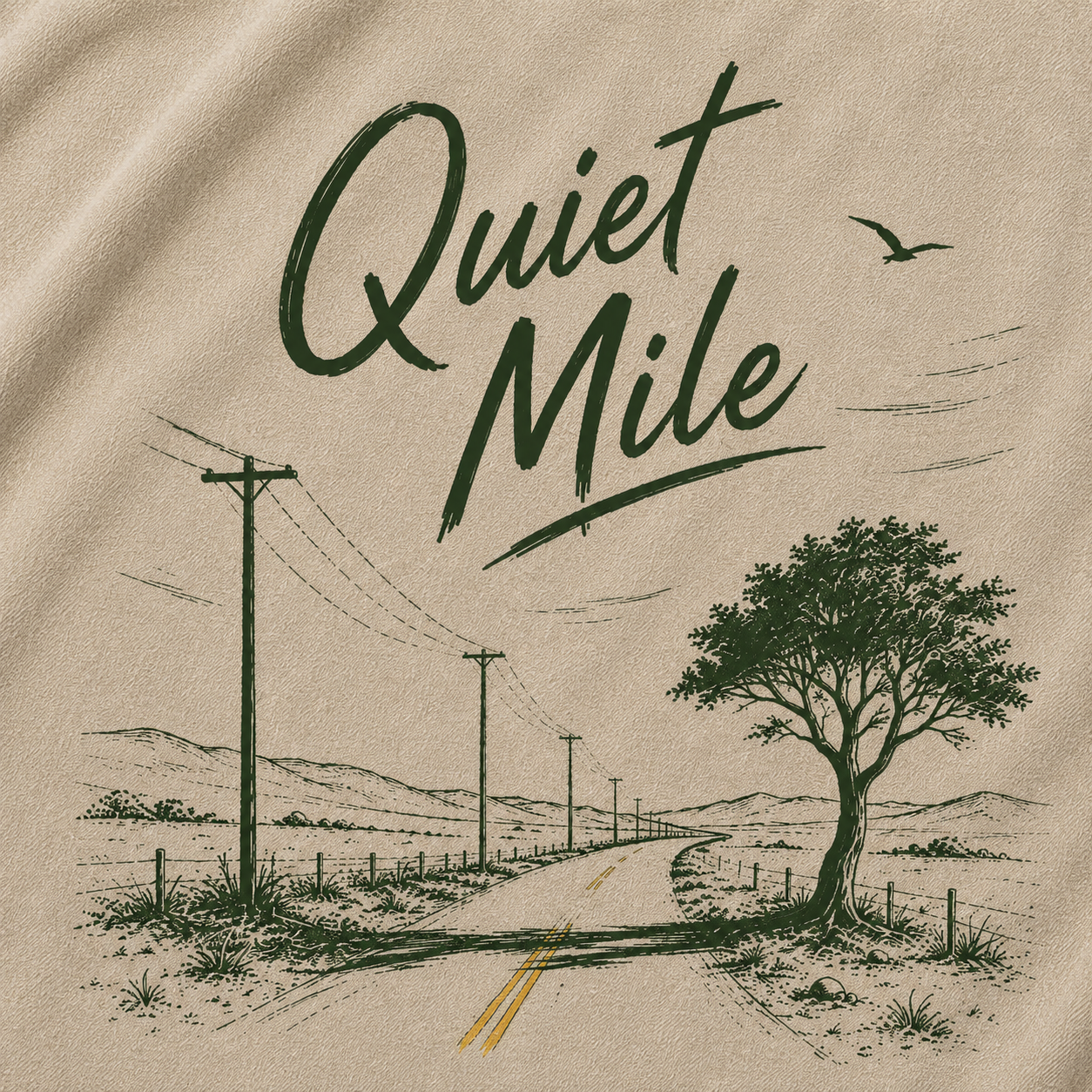 Quiet Mile Country Road Vintage Washed T-Shirt