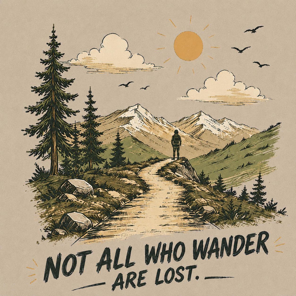 Where the Path Leads Vintage Washed T-Shirt