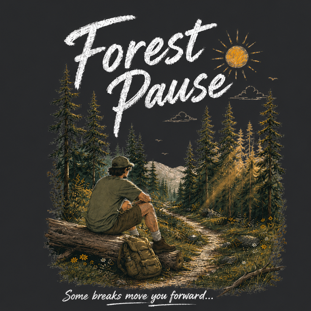 Forest Pause Vintage Washed T-Shirt