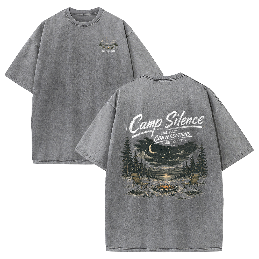 Camp Silence Under the Night Sky Vintage Washed T-Shirt