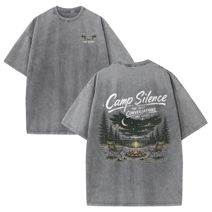 Camp Silence Under the Night Sky Vintage Washed T-Shirt
